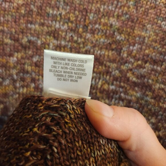 CB Women’s Small Purple Gradient Cowl-Neck Tunic Sweater Button Detail - Picture 7 of 9